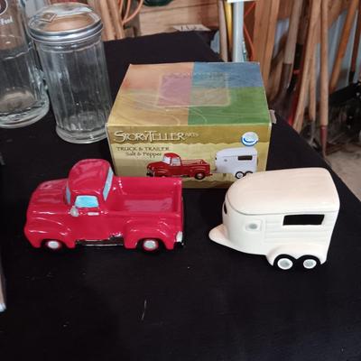 MALT SHOPPE MAKER, A & W MUGS, TRUCK AND HORSE TRAILER SHAKERS AND MORE