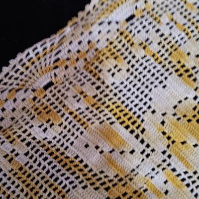 SEWING BASKET W/NOTIONS AND SEVERAL DOILIES
