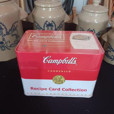 SET OF CANISTERS AND A SEALED BOX OF RECIPE CARDS