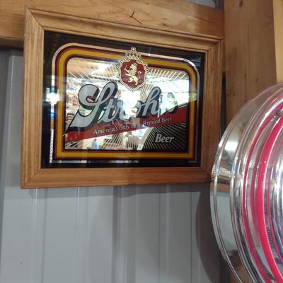 TWO STROH'S MIRRORED BEER SIGNS