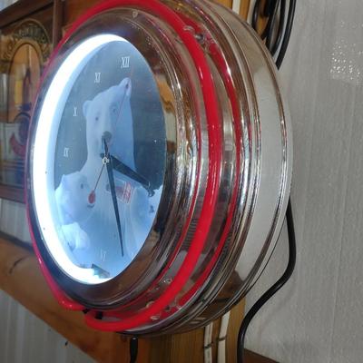 COCA-COLA POLAR BEAR LIGHTED WALL CLOCK