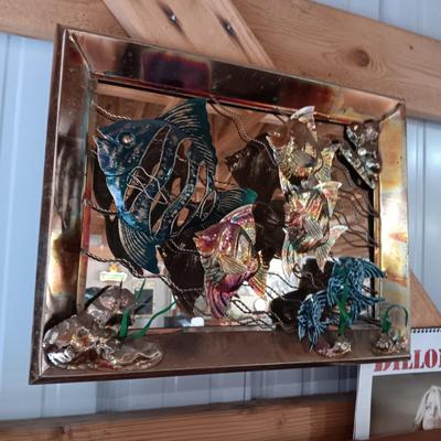 TIN 3D SWIMMING FISH WALL DECOR