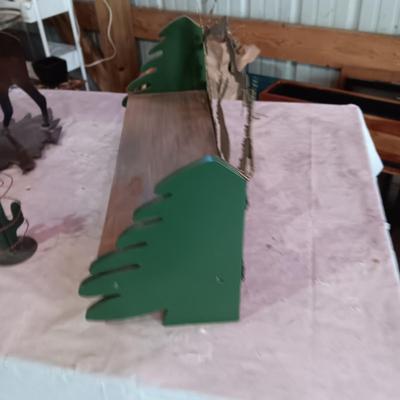 STEEL MOOSE BASE LAMP AND A MOOSE WALL SHELF
