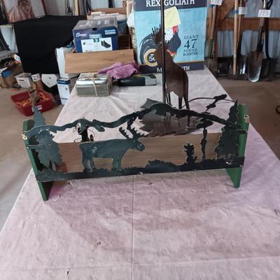 STEEL MOOSE BASE LAMP AND A MOOSE WALL SHELF