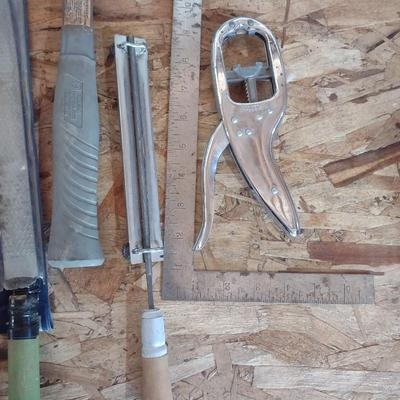 HAND SAW W/ REPLACEMENT BLADES, STAPLE GUN, FILE AND MORE