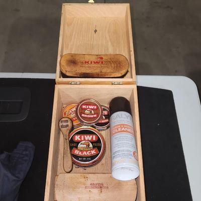 Sale Photo Thumbnail #247: Griffin Shine Master Wooden  Shoe Shine Box Vintage. 
Includes shoe cleaning brushes and cleaner.