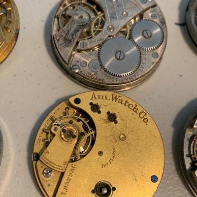Large Lot - Pocket Watch Movements w/ Dials