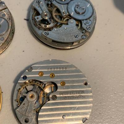 Large Lot - Pocket Watch Movements w/ Dials