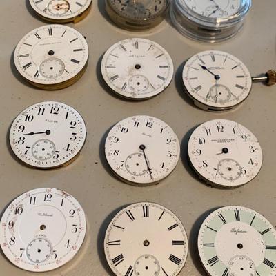 Large Lot - Pocket Watch Movements w/ Dials