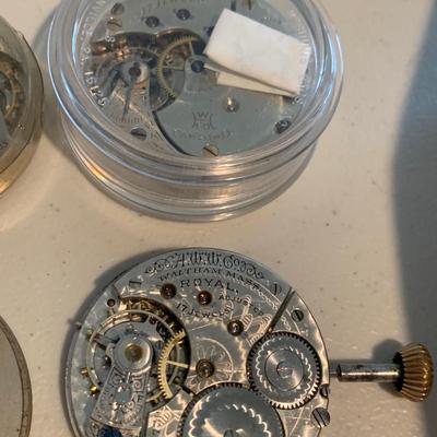Large Lot - Pocket Watch Movements w/ Dials