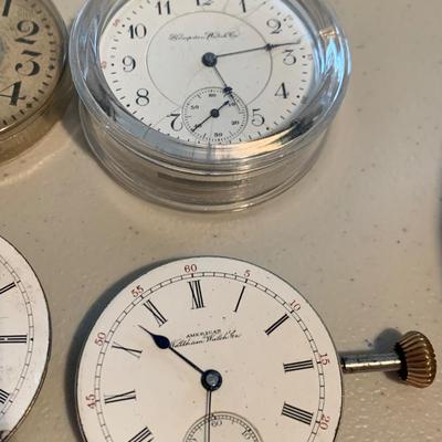 Large Lot - Pocket Watch Movements w/ Dials