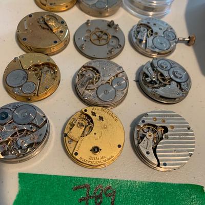 Large Lot - Pocket Watch Movements w/ Dials