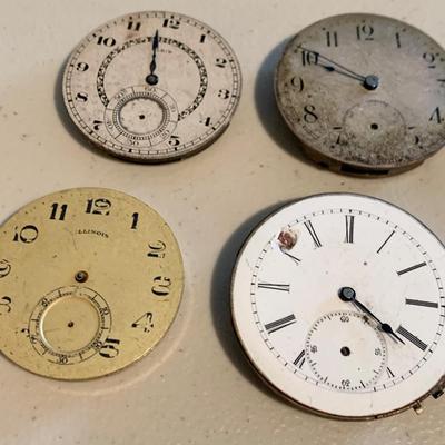 Large Lot - Pocket Watch Movements w/ Dials