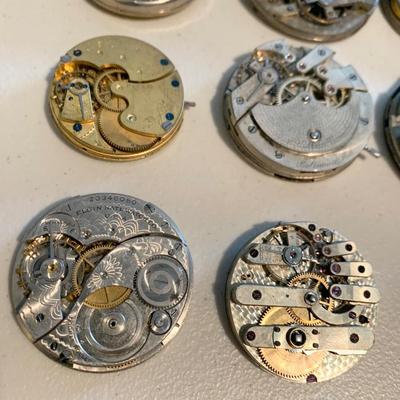 Large Lot - Pocket Watch Movements w/ Dials