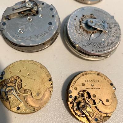 Large Lot - Pocket Watch Movements w/ Dials
