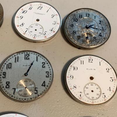 Large Lot - Pocket Watch Movements w/ Dials