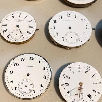 Large Lot - Pocket Watch Movements w/ Dials