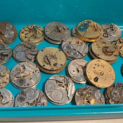 Large Lot - Pocket Watch Movements