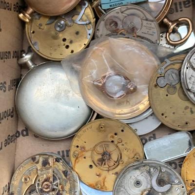 Huge Lot - Misc Parts - Pocket Watches / Wristwatches