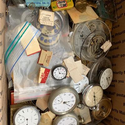 Huge Lot - Misc Parts - Pocket Watches / Wristwatches