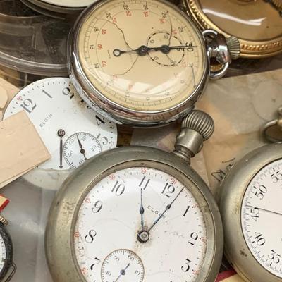 Huge Lot - Misc Parts - Pocket Watches / Wristwatches