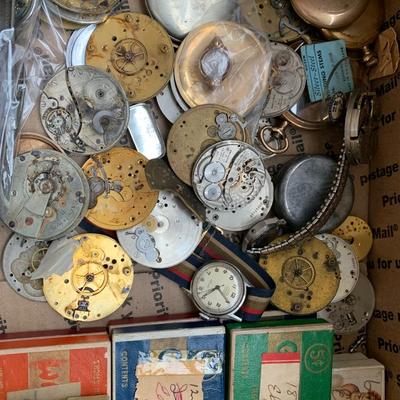 Huge Lot - Misc Parts - Pocket Watches / Wristwatches