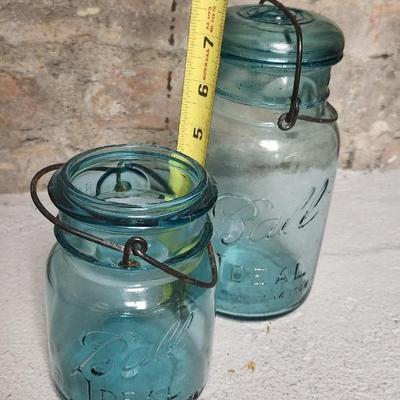 Sale Photo Thumbnail #345: Neat group of old canning jars.