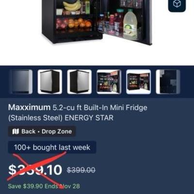 5.2 cu ft fridge great size (not as mini as a mini fridge)