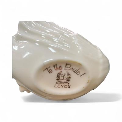 Sale Photo Thumbnail #508: VIntage Lenox Porcelain Swan Trinket Dish (To The Bride)  Approximately 2.5" long