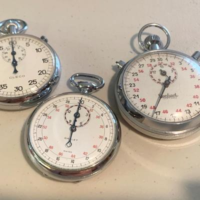 THREE Vintage Stop Watches