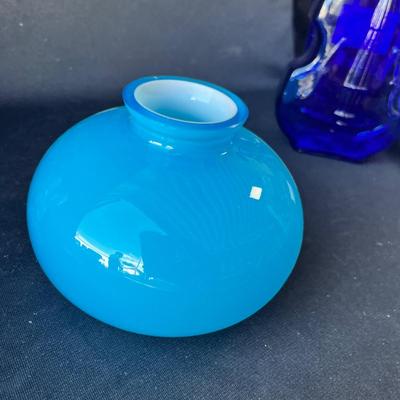 Lot 63 Blue glass group