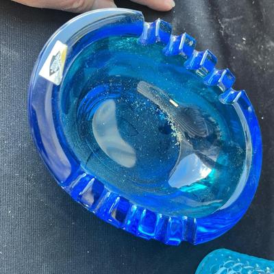 Lot 63 Blue glass group