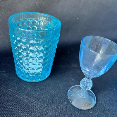 Lot 63 Blue glass group