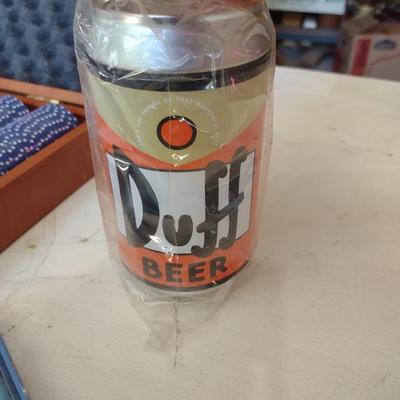 POKER CHIPS AND CARDS IN A CARRY CASE PLUS DUFF BEER THE SIMPSON PLAYING CARD