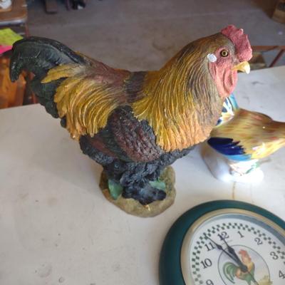 ROOSTER FIGURES & ROOSTER WALL CLOCK