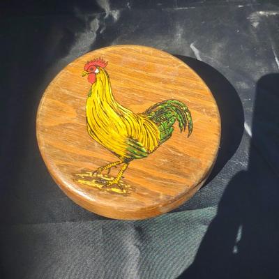 HAND PAINTED COAL SHOVEL & ROOSTER DECOR
