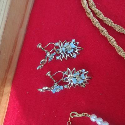 DISPLAY CASE W COSTUME JEWELRY