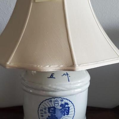 Vintage Asian crock made into lamp