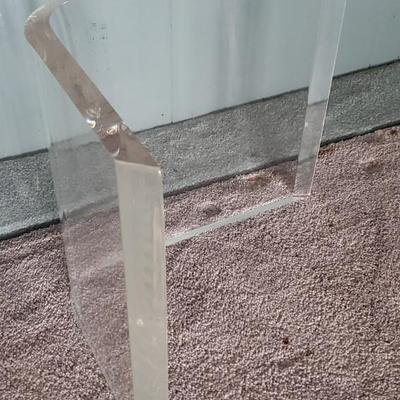 MCM heavy glass coffee table w/ Lucite stands