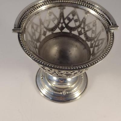 Pedestal Basket Candy Dish with Glass Insert