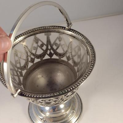 Pedestal Basket Candy Dish with Glass Insert