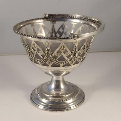 Pedestal Basket Candy Dish with Glass Insert