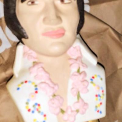Sale Photo Thumbnail #1: Ceramic Bust of Elvis Presley.