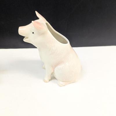 Sale Photo Thumbnail #742: Otagiri Pig Cream & Sugar Set Japan Hand Painted With Label
