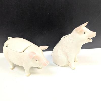 Sale Photo Thumbnail #741: Otagiri Pig Cream & Sugar Set Japan Hand Painted With Label