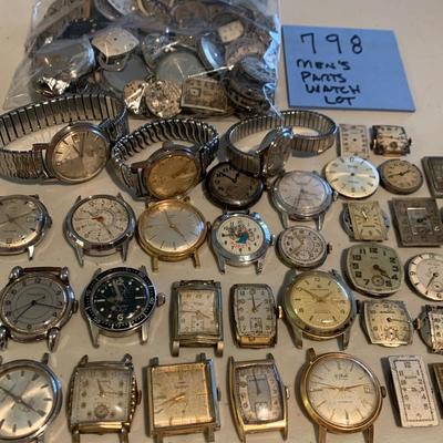 Huge Lot - Vintage Men’s Wristwatch Parts Lot
