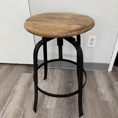 Sale Photo Thumbnail #72: Wooden seat and black metal base