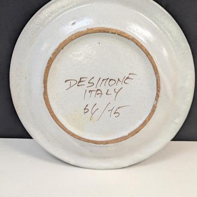 Sale Photo Thumbnail #789: Giovanni Desimone De Simone Italian Pottery Plate Serenade Man #64/15