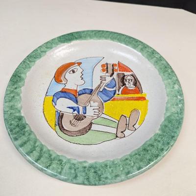 Sale Photo Thumbnail #786: Giovanni Desimone De Simone Italian Pottery Plate Serenade Man #64/15