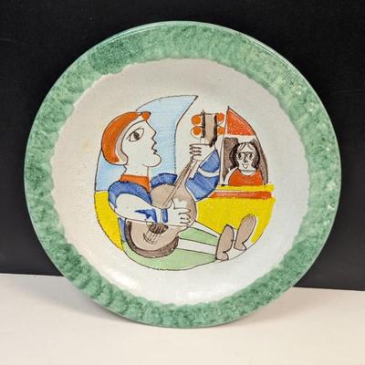 Sale Photo Thumbnail #787: Giovanni Desimone De Simone Italian Pottery Plate Serenade Man #64/15
